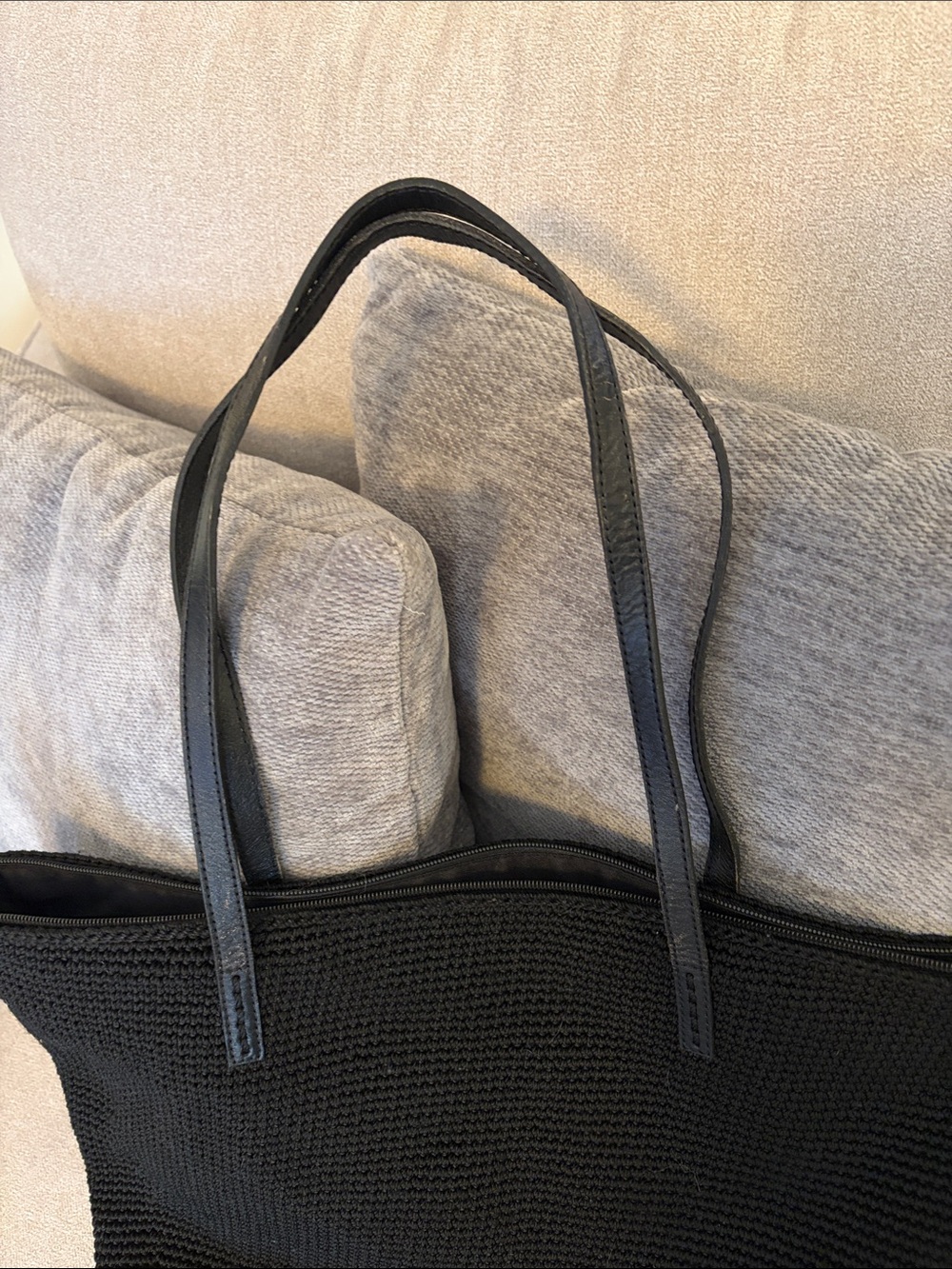 Le Sec Knit Tote with Leather Trim - Picture 6 of 6